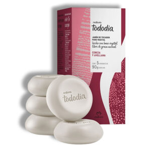 Natura Tododia Jabón en barra Puro Vegetal Cereza y Avellana pack de 5 90g